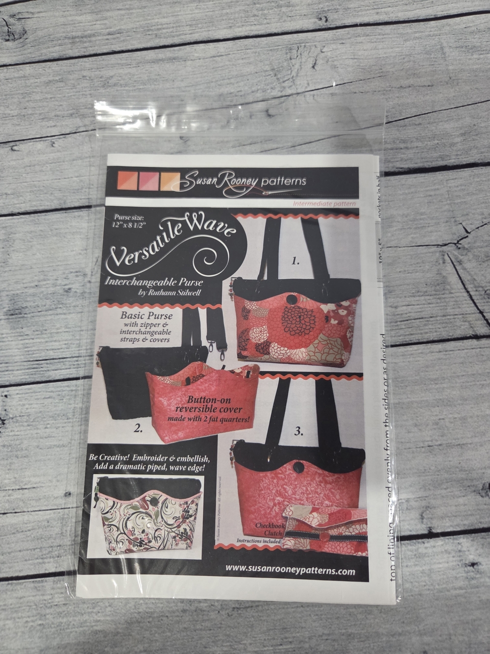 Susan Rooney Sewing Pattern Versatile Wave Interchangeable Purse
